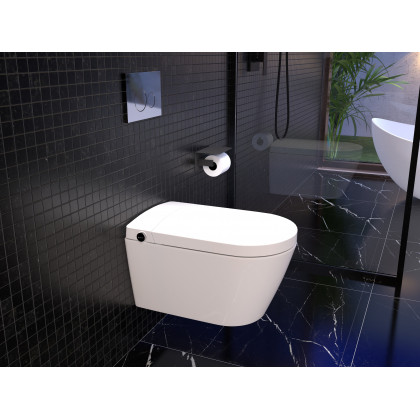 HMR Automatic Wall-Mounted Smart Bidet Toilet with In-Wall Tank - White