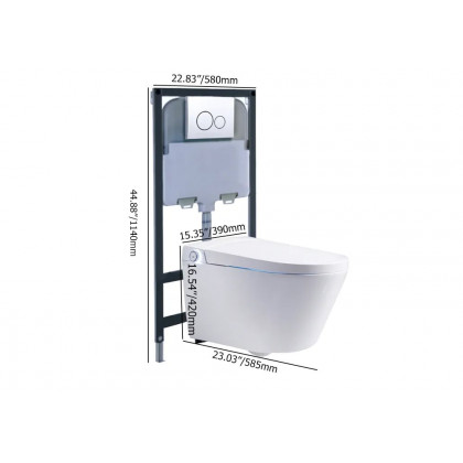 HMR Automatic Wall-Mounted Smart Bidet Toilet with In-Wall Tank - White