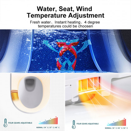HMR - Automatic Wall-Mounted Smart Bidet Toilet with In-Wall Tank