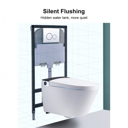 HMR - Automatic Wall-Mounted Smart Bidet Toilet with In-Wall Tank
