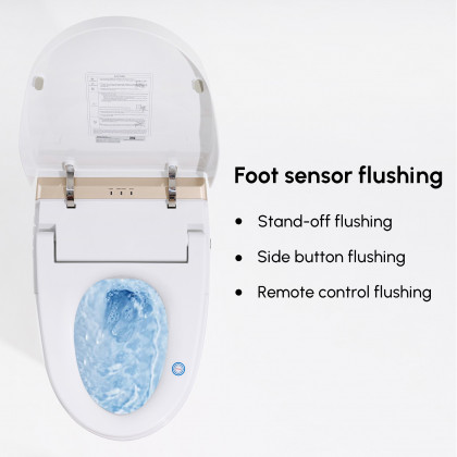 HMR Automatic Smart Bidet Toilet with Deodorizing Function 1.28 GPF - White & Gold