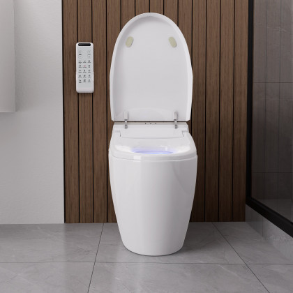 HMR Automatic Smart Bidet Toilet with Deodorizing Function 1.28 GPF - White & Gold