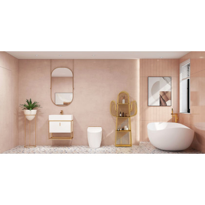 HMR Automatic Smart Bidet Toilet with Deodorizing Function 1.28 GPF - White & Gold
