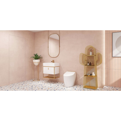 HMR Automatic Smart Bidet Toilet with Deodorizing Function 1.28 GPF - White & Gold