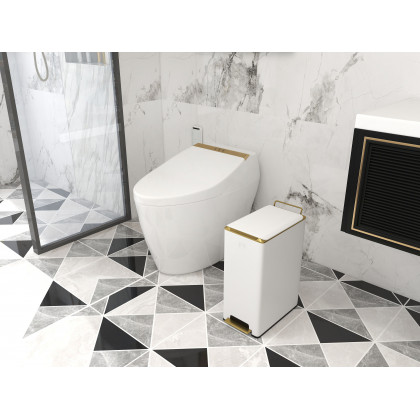 HMR Automatic Smart Bidet Toilet with Deodorizing Function 1.28 GPF - White & Gold