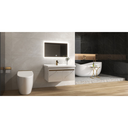 HMR Automatic Smart Bidet Toilet with Deodorizing Function 1.28 GPF - White & Gold