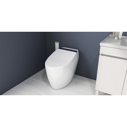 HMR Automatic Smart Bidet Toilet with Deodorizing Function 1.28 GPF - White & Blue
