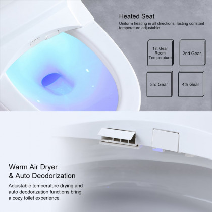 HMR - Automatic Smart Bidet Toilet with Deodorizing Function 1.28 GPF