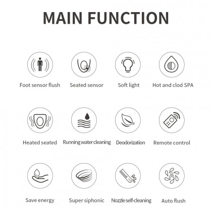 HMR - Automatic Smart Bidet Toilet with Deodorizing Function 1.28 GPF