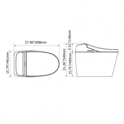 HMR - Automatic Smart Bidet Toilet with Deodorizing Function 1.28 GPF