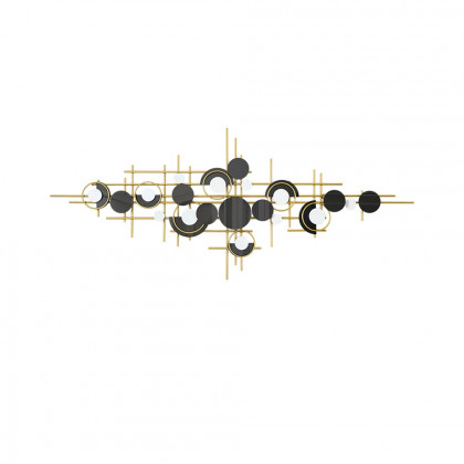 HMR - Modern Abstract Metal Wall Decor with Geometric Overlapping Design