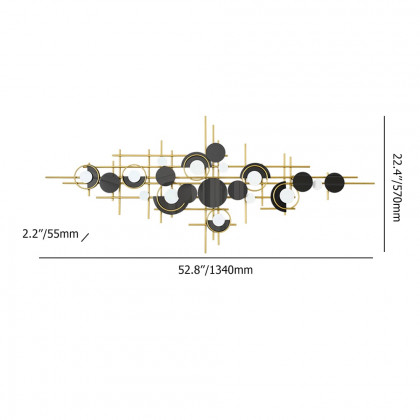 HMR - Modern Abstract Metal Wall Decor with Geometric Overlapping Design