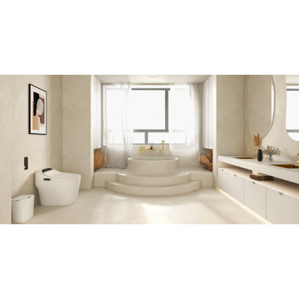 HMR Solid Brass Waterfall Wall-Mounted Bathtub Faucet Tub Filler Single Handle - Brushed Gold
