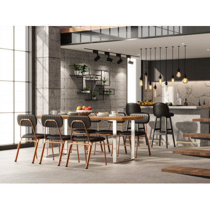 HMR - Modern 6-Pieces Wall-Mounted Shelving Floating Storage Shelves in Metal