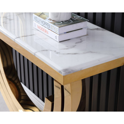 HMR - Marble Console Table Narrow Rectangle Entryway Table