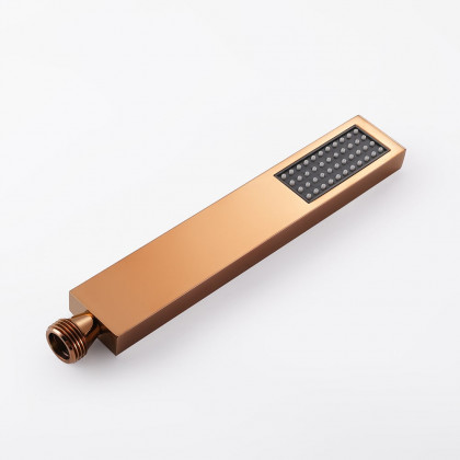 HMR - Wall-Mount Shower System 10" Rainfall Shower Head with Hand Shower Black & Rose Gold