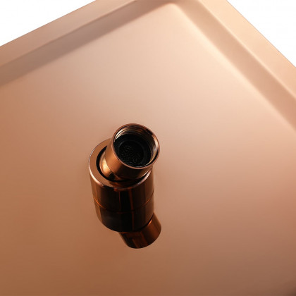 HMR - Wall-Mount Shower System 10" Rainfall Shower Head with Hand Shower Black & Rose Gold
