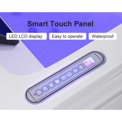 HMR 73'' Double Bathtub with Massage & Ambient Lighting - White, Heated: No
