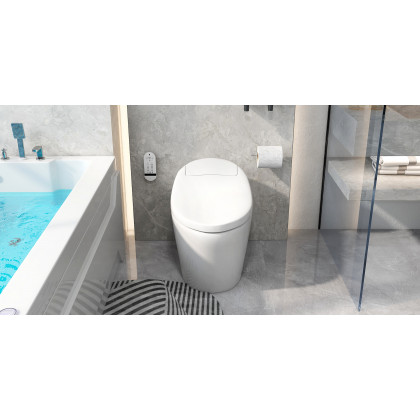 HMR 73'' Double Bathtub with Massage & Ambient Lighting - White, Heated: No