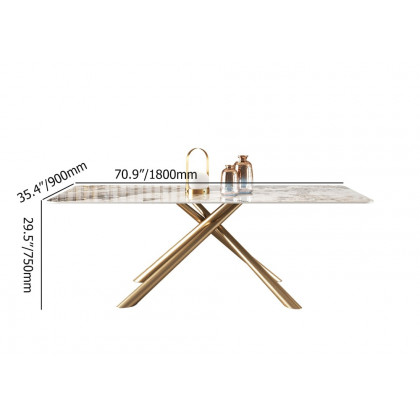 HMR Modern Rectangle Sintered Stone Dining Table - 70.9" (Seats 4-6 People)