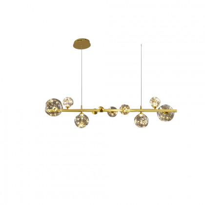 HMR - Miglobe Modern Gold Kitchen Island Light LED Glass Globe 8-Light for Dining Doom