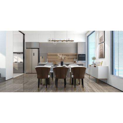 HMR - Miglobe Modern Gold Kitchen Island Light LED Glass Globe 8-Light for Dining Doom