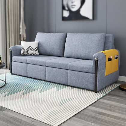 HMR - 77" Queen 2-Seater Linen Sleeper Sofa with Trundle