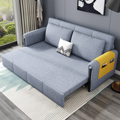 HMR - 77" Queen 2-Seater Linen Sleeper Sofa with Trundle