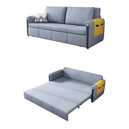 HMR - 77" Queen 2-Seater Linen Sleeper Sofa with Trundle