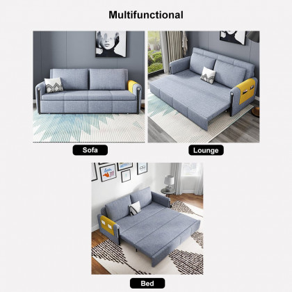 HMR - 77" Queen 2-Seater Linen Sleeper Sofa with Trundle