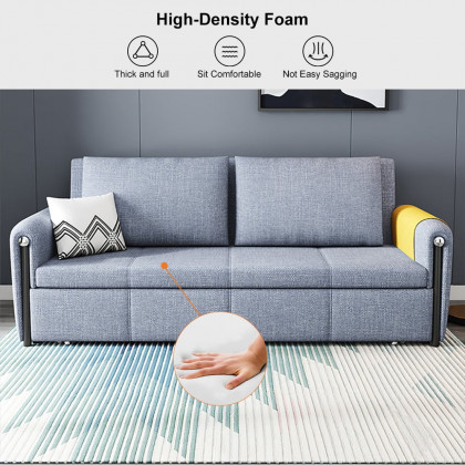 HMR - 77" Queen 2-Seater Linen Sleeper Sofa with Trundle
