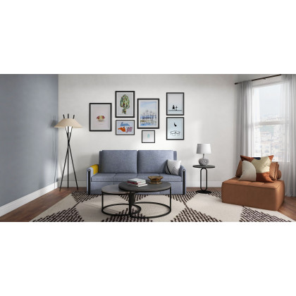HMR - 77" Queen 2-Seater Linen Sleeper Sofa with Trundle