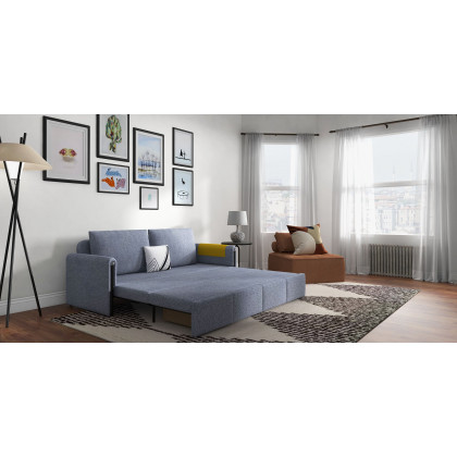 HMR - 77" Queen 2-Seater Linen Sleeper Sofa with Trundle