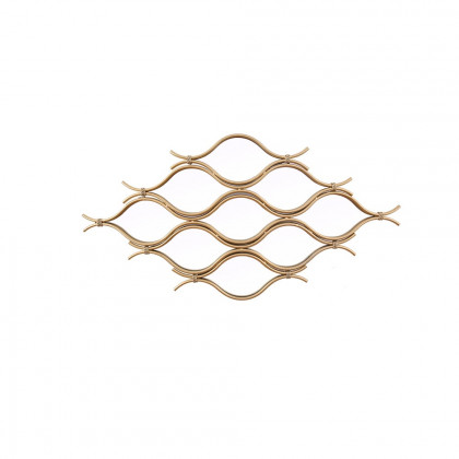 HMR - 39.4" Glam Irregular Geometric Gold Metal Abstract Wall Mirror for Entryway