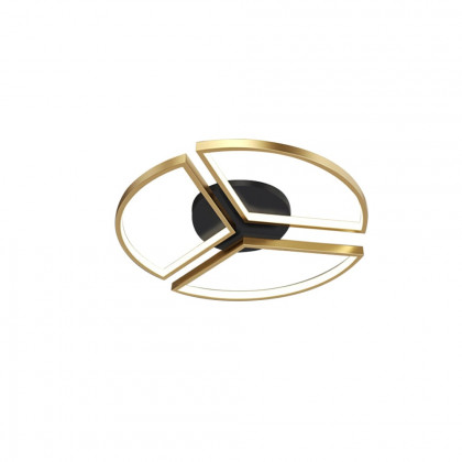 HMR - Geometric Semi Flush Mount LED Ceiling Light with Golden Frame
