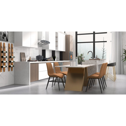 HMR Modern Style Rectangular Sintered Stone Dining Table - 78.7" (Seats 6-8 People)