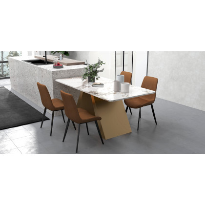 HMR Modern Style Rectangular Sintered Stone Dining Table - 78.7" (Seats 6-8 People)