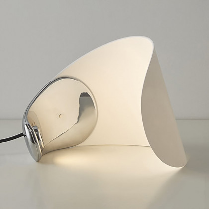HMR - White Half-Moon Warm Light Table Lamp with Adjustable Brightness Metal Desk Lamp