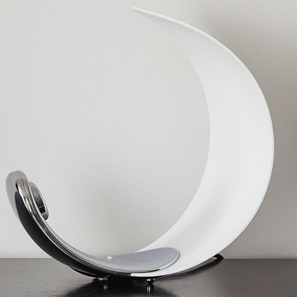 HMR - White Half-Moon Warm Light Table Lamp with Adjustable Brightness Metal Desk Lamp
