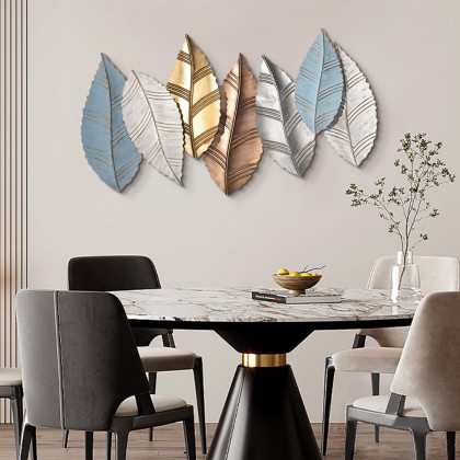 HMR - 3D Modern Creative Leaves Wall Decor Metal Overlapping Accents