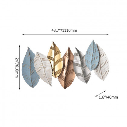 HMR - 3D Modern Creative Leaves Wall Decor Metal Overlapping Accents