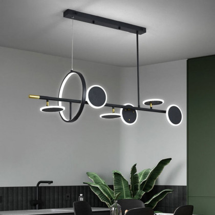 HMR - Minimalist Round Lamps Sputnik Kitchen Island Light in Black & Gold