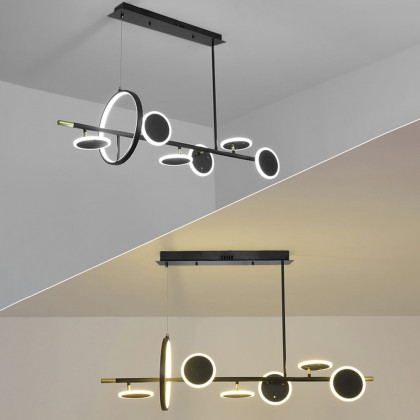 HMR - Minimalist Round Lamps Sputnik Kitchen Island Light in Black & Gold