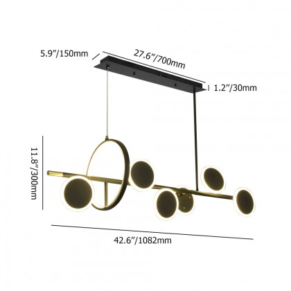 HMR - Minimalist Round Lamps Sputnik Kitchen Island Light in Black & Gold