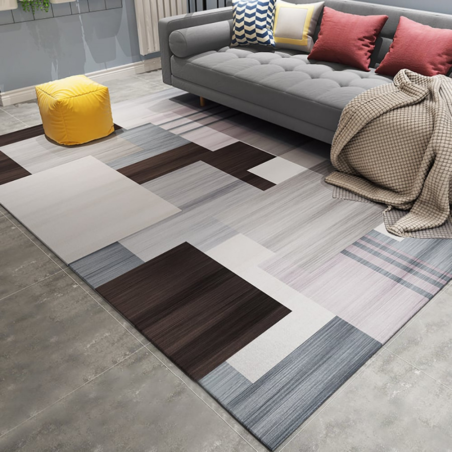 HMR Modern Abstract Gradient Geometric Multi-colored Rectangle Area Rug - 8' x 10'