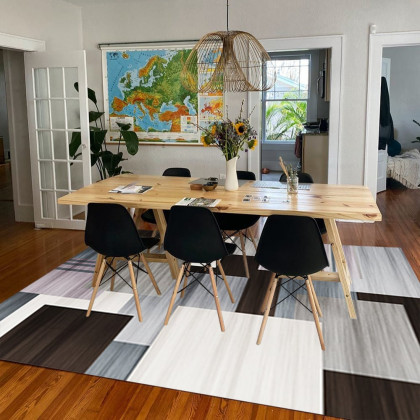 HMR Modern Abstract Gradient Geometric Multi-colored Rectangle Area Rug - 8' x 10'