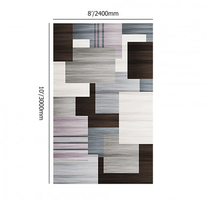 HMR Modern Abstract Gradient Geometric Multi-colored Rectangle Area Rug - 8' x 10'