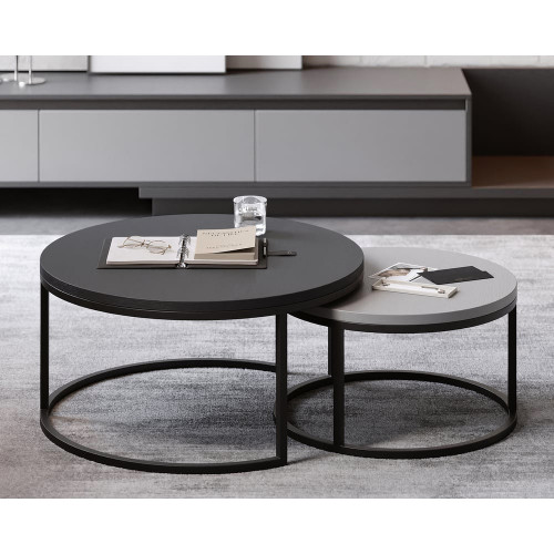 HMR - Fero Round Nesting Coffee Table Set (24"-32")