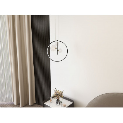 HMR Bubi Black Pendant Light Minimalist Glass Globe LED Light for Dining Room - 3-Light