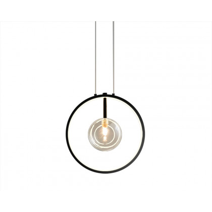 HMR Bubi Black Pendant Light Minimalist Glass Globe LED Light for Dining Room - 1-Light